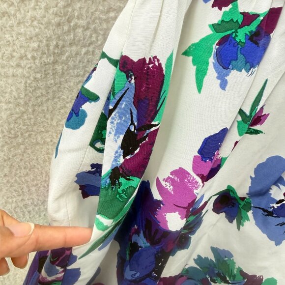 Shoshanna Round neck sleeveless Floral Dress Size 12 Cotton silk blend - Picture 6 of 11